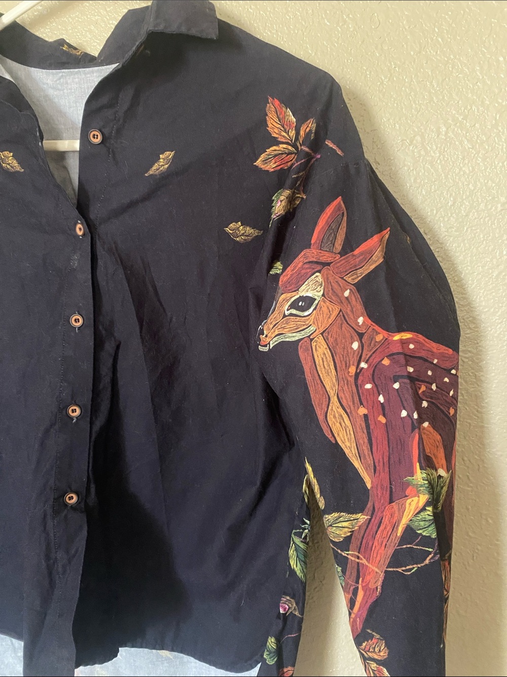 Adorable Deer-Sleeve Button-Down